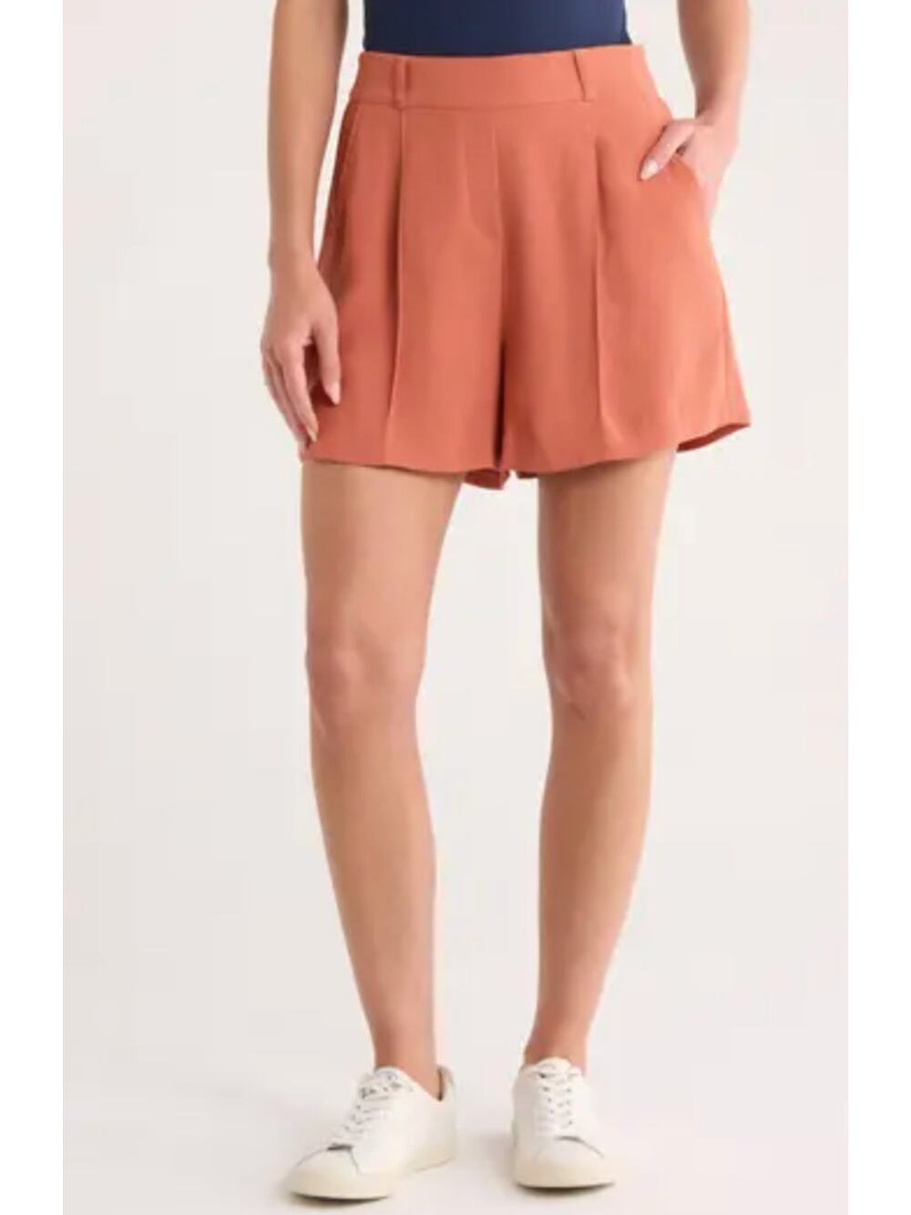 NEW Spanx Carefree Crepe Trouser Shorts Women's Size Large Sedona High Waisted